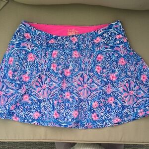 Lilly Pulitzer Blue and Pink Skater Mini Skirt